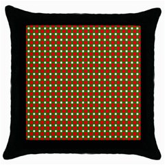 Lumberjack Plaid Buffalo Plaid Green Red Throw Pillow Case (black) by Mariart