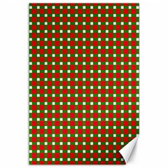 Lumberjack Plaid Buffalo Plaid Green Red Canvas 12  X 18  by Mariart