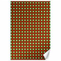 Lumberjack Plaid Buffalo Plaid Green Red Canvas 20  X 30  by Mariart