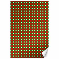 Lumberjack Plaid Buffalo Plaid Green Red Canvas 24  X 36  by Mariart