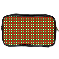 Lumberjack Plaid Buffalo Plaid Green Red Toiletries Bag (two Sides) by Mariart