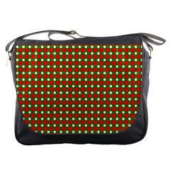 Lumberjack Plaid Buffalo Plaid Green Red Messenger Bag by Mariart