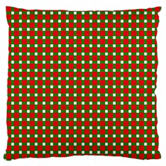 Lumberjack Plaid Buffalo Plaid Green Red Large Cushion Case (one Side) by Mariart