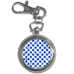 Sunflower Digital Paper Blue Key Chain Watches by Mariart