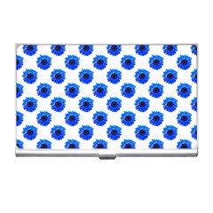 Sunflower Digital Paper Blue Business Card Holder by Mariart