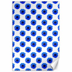 Sunflower Digital Paper Blue Canvas 20  X 30  by Mariart