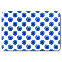 Sunflower Digital Paper Blue Large Doormat  by Mariart