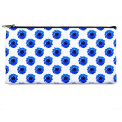 Sunflower Digital Paper Blue Pencil Cases