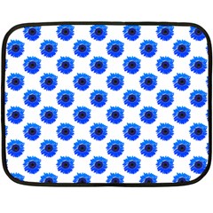 Sunflower Digital Paper Blue Double Sided Fleece Blanket (mini)  by Mariart