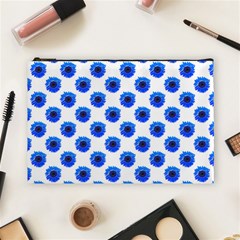 Sunflower Digital Paper Blue Cosmetic Bag (large) by Mariart