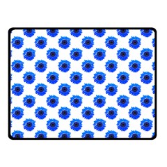 Sunflower Digital Paper Blue Double Sided Fleece Blanket (small)  by Mariart