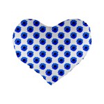 Sunflower Digital Paper Blue Standard 16  Premium Flano Heart Shape Cushions Back