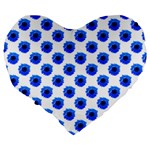 Sunflower Digital Paper Blue Large 19  Premium Flano Heart Shape Cushions Back