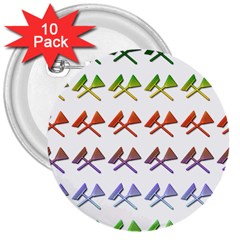 Yard Work Gardening Landscaping 3  Buttons (10 Pack)  by Mariart