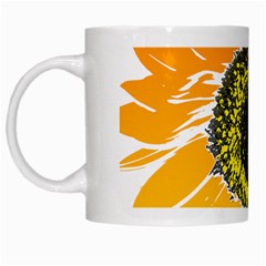 Sunflower Flower Yellow Orange White Mugs by Mariart