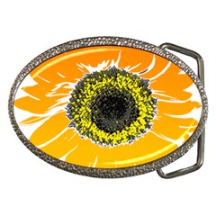 Sunflower Flower Yellow Orange Belt Buckles by Mariart