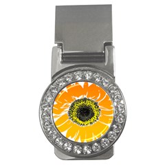 Sunflower Flower Yellow Orange Money Clips (cz)  by Mariart