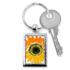 Sunflower Flower Yellow Orange Key Chains (rectangle)  by Mariart