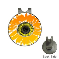 Sunflower Flower Yellow Orange Hat Clips With Golf Markers by Mariart