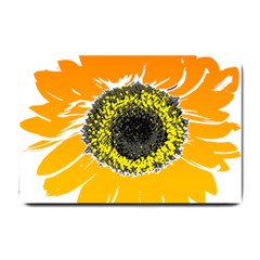 Sunflower Flower Yellow Orange Small Doormat  by Mariart