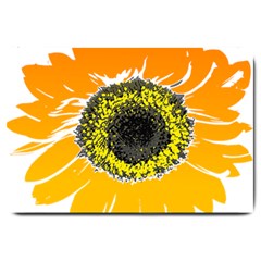 Sunflower Flower Yellow Orange Large Doormat  by Mariart