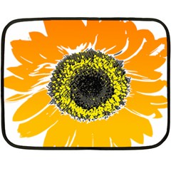 Sunflower Flower Yellow Orange Fleece Blanket (mini) by Mariart