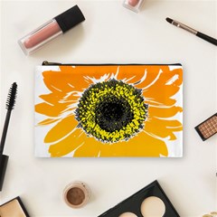 Sunflower Flower Yellow Orange Cosmetic Bag (medium) by Mariart