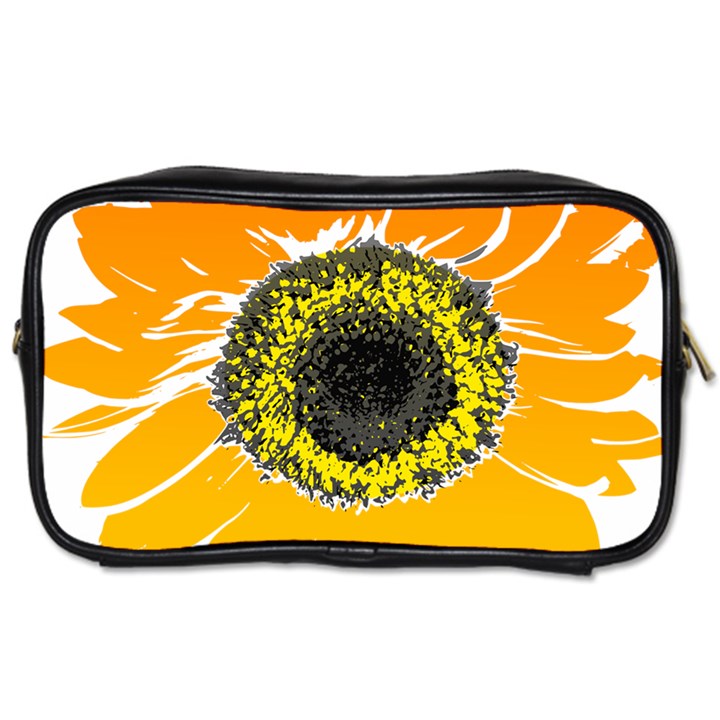 Sunflower Flower Yellow Orange Toiletries Bag (Two Sides)