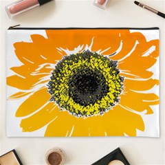 Sunflower Flower Yellow Orange Cosmetic Bag (xxxl) by Mariart