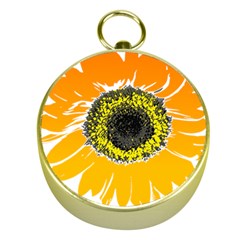 Sunflower Flower Yellow Orange Gold Compasses by Mariart