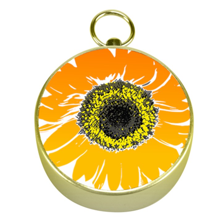 Sunflower Flower Yellow Orange Gold Compasses