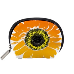 Sunflower Flower Yellow Orange Accessory Pouch (small) by Mariart