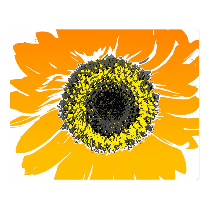 Sunflower Flower Yellow Orange Double Sided Flano Blanket (Large) 