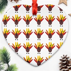 Turkey Thanksgiving Background Ornament (heart) by Mariart