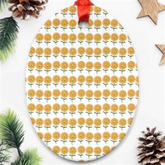 Sunflower Wrap Oval Ornament (two Sides) by Mariart