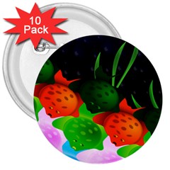 Pattern Fishes Escher 3  Buttons (10 Pack)  by Mariart