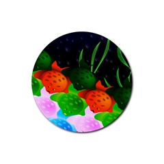 Pattern Fishes Escher Rubber Coaster (round)  by Mariart