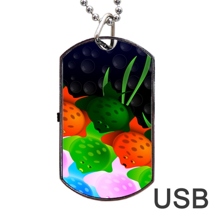 Pattern Fishes Escher Dog Tag USB Flash (One Side)