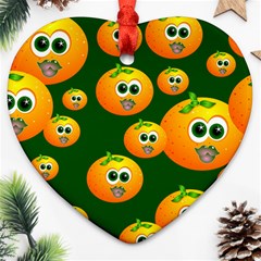 Seamless Orange Pattern Ornament (heart) by Mariart