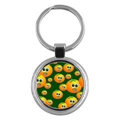 Seamless Orange Pattern Key Chains (round) 