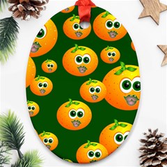 Seamless Orange Pattern Oval Ornament (two Sides) by Mariart