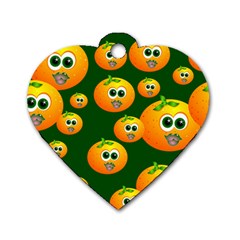 Seamless Orange Pattern Dog Tag Heart (two Sides) by Mariart