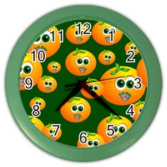 Seamless Orange Pattern Color Wall Clock by Mariart