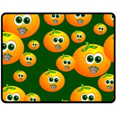 Seamless Orange Pattern Fleece Blanket (medium)  by Mariart