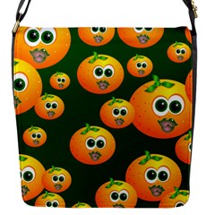 Seamless Orange Pattern Flap Closure Messenger Bag (s) by Mariart