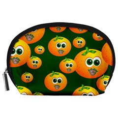 Seamless Orange Pattern Accessory Pouch (large) by Mariart