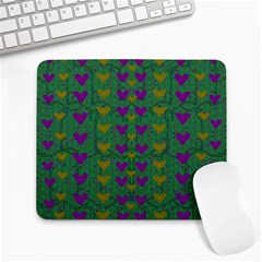 In Love With Festive Hearts Large Mousepads by pepitasart