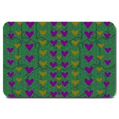 In Love With Festive Hearts Large Doormat  by pepitasart