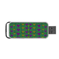 In Love With Festive Hearts Portable Usb Flash (two Sides) by pepitasart