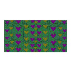 In Love With Festive Hearts Satin Wrap by pepitasart